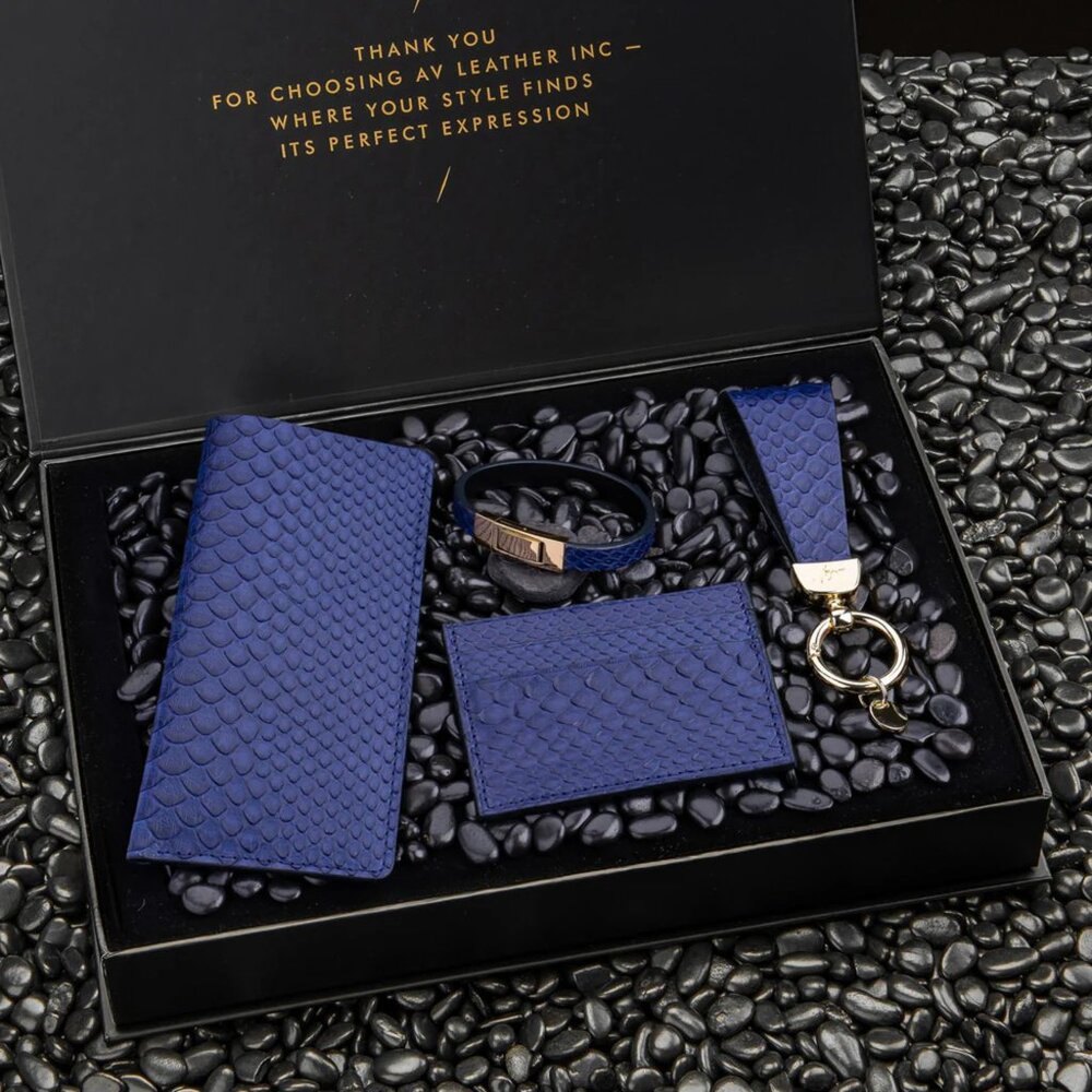 Real Python Leather Gift Set – Handmade Craft - Naval - Picture 5 of 5